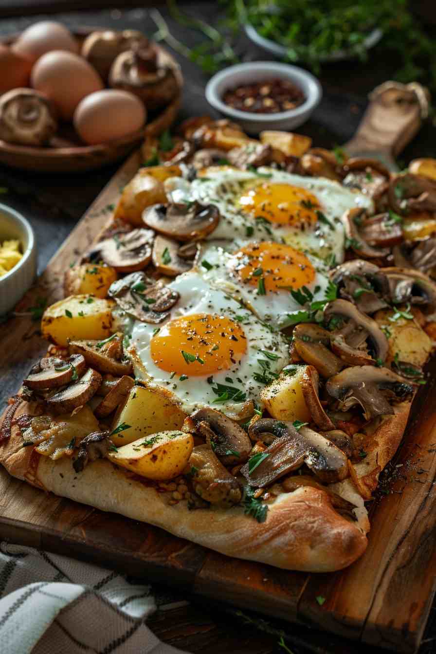 Mushroom Breakfast Flatbread Mushroom Breakfast Flatbread