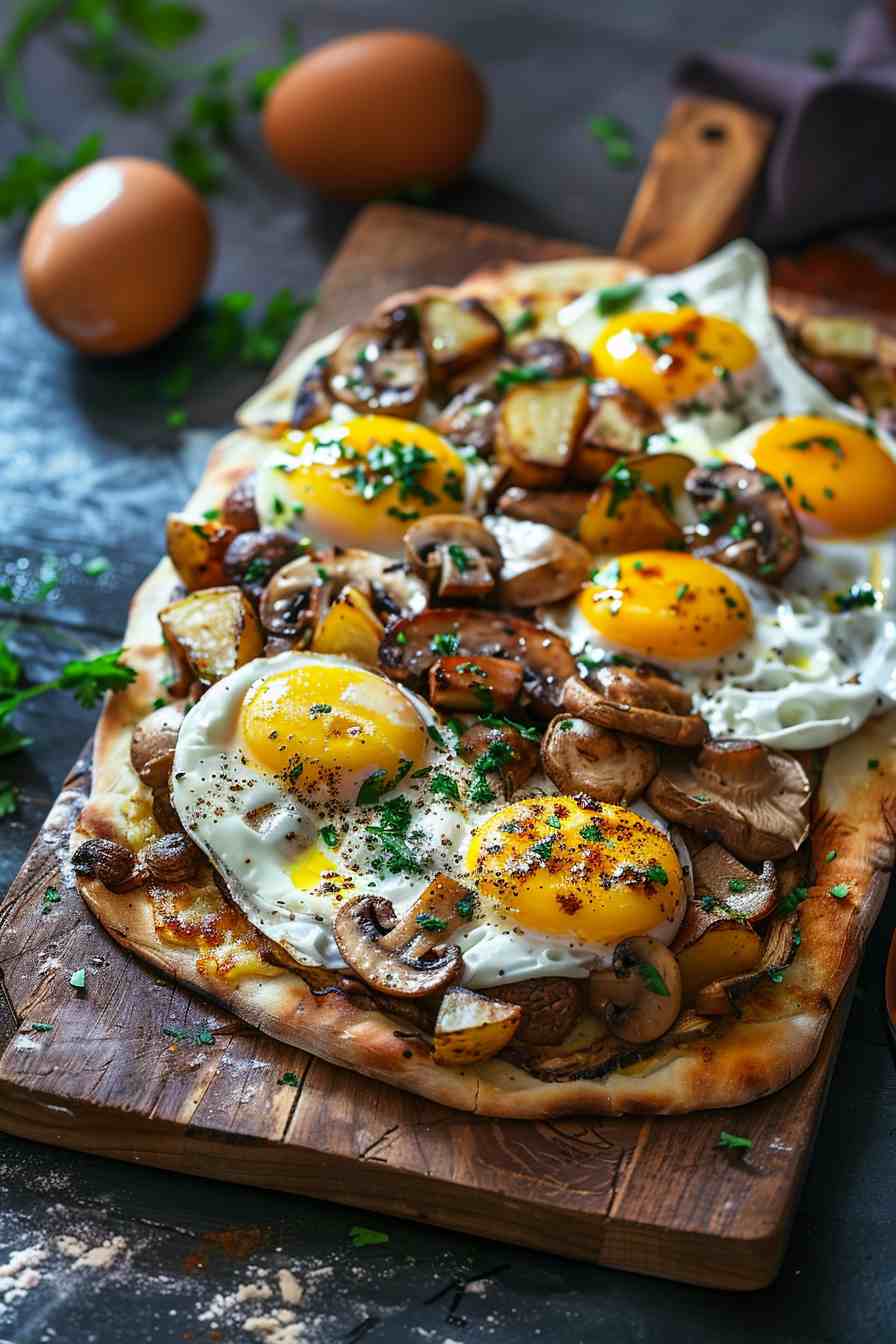 Mushroom Breakfast Flatbread Mushroom Breakfast Flatbread
