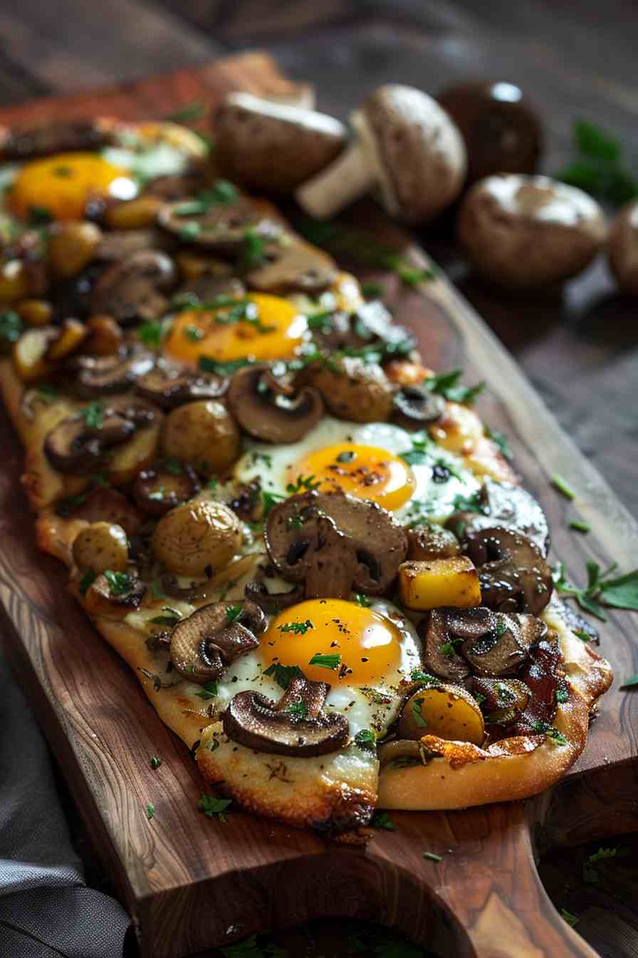 Mushroom Breakfast Flatbread Mushroom Breakfast Flatbread