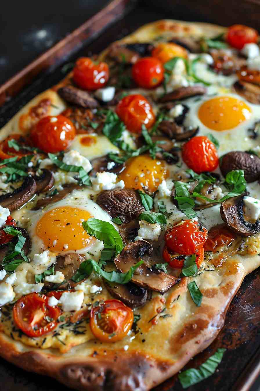Mushroom Breakfast Flatbread Mushroom Breakfast Flatbread