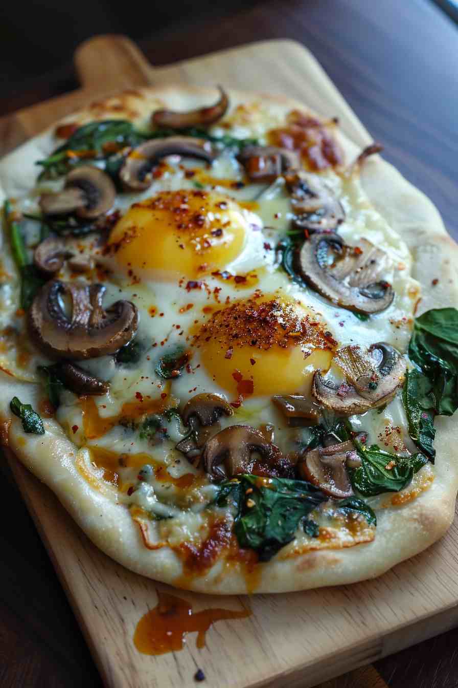 Mushroom Breakfast Flatbread Mushroom Breakfast Flatbread