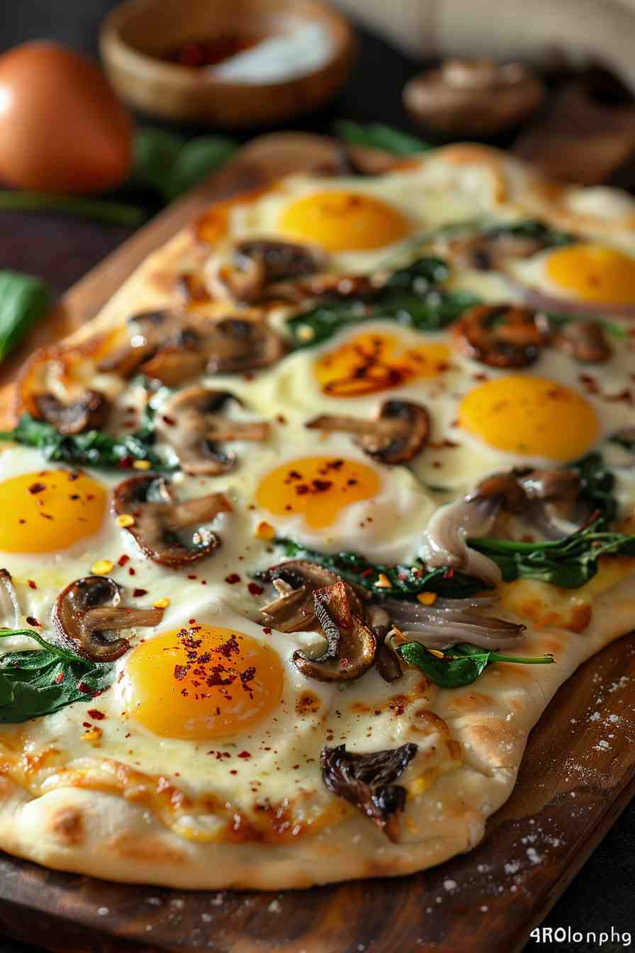 Mushroom Breakfast Flatbread Mushroom Breakfast Flatbread