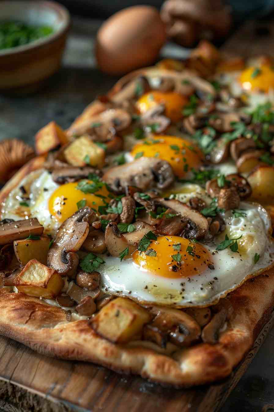Mushroom Breakfast Flatbread Mushroom Breakfast Flatbread