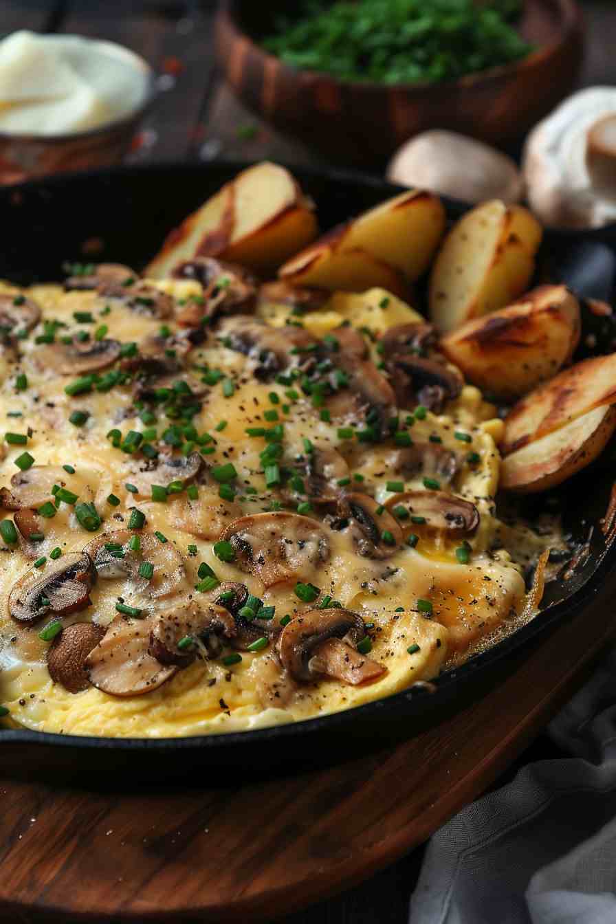 Mushroom and Cheese Scrambled Eggs Mushroom and Cheese Scrambled Eggs