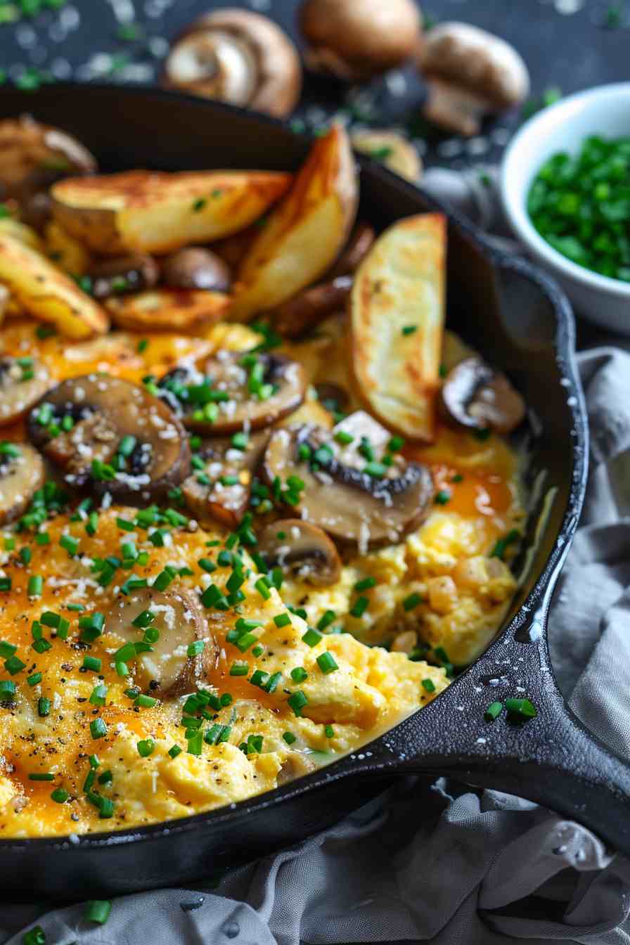 Mushroom and Cheese Scrambled Eggs Mushroom and Cheese Scrambled Eggs