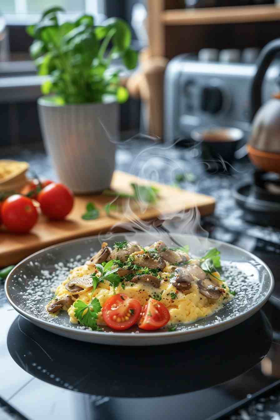 Mushroom and Cheese Scrambled Eggs Mushroom and Cheese Scrambled Eggs