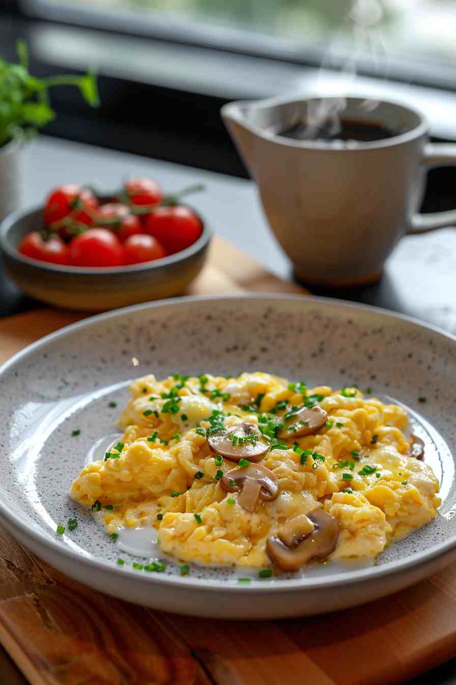 Mushroom and Cheese Scrambled Eggs Mushroom and Cheese Scrambled Eggs