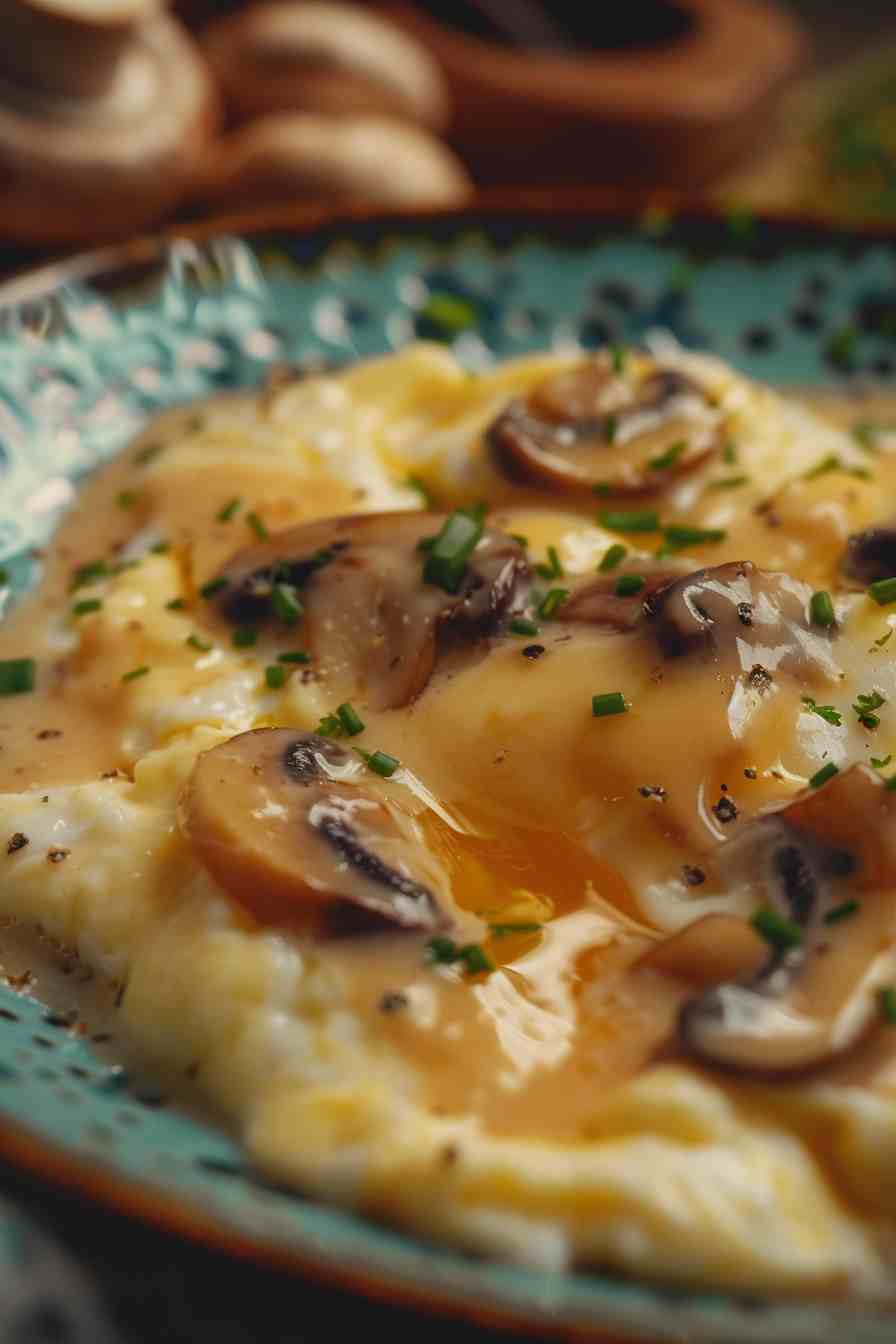 Mushroom and Cheese Scrambled Eggs Mushroom and Cheese Scrambled Eggs
