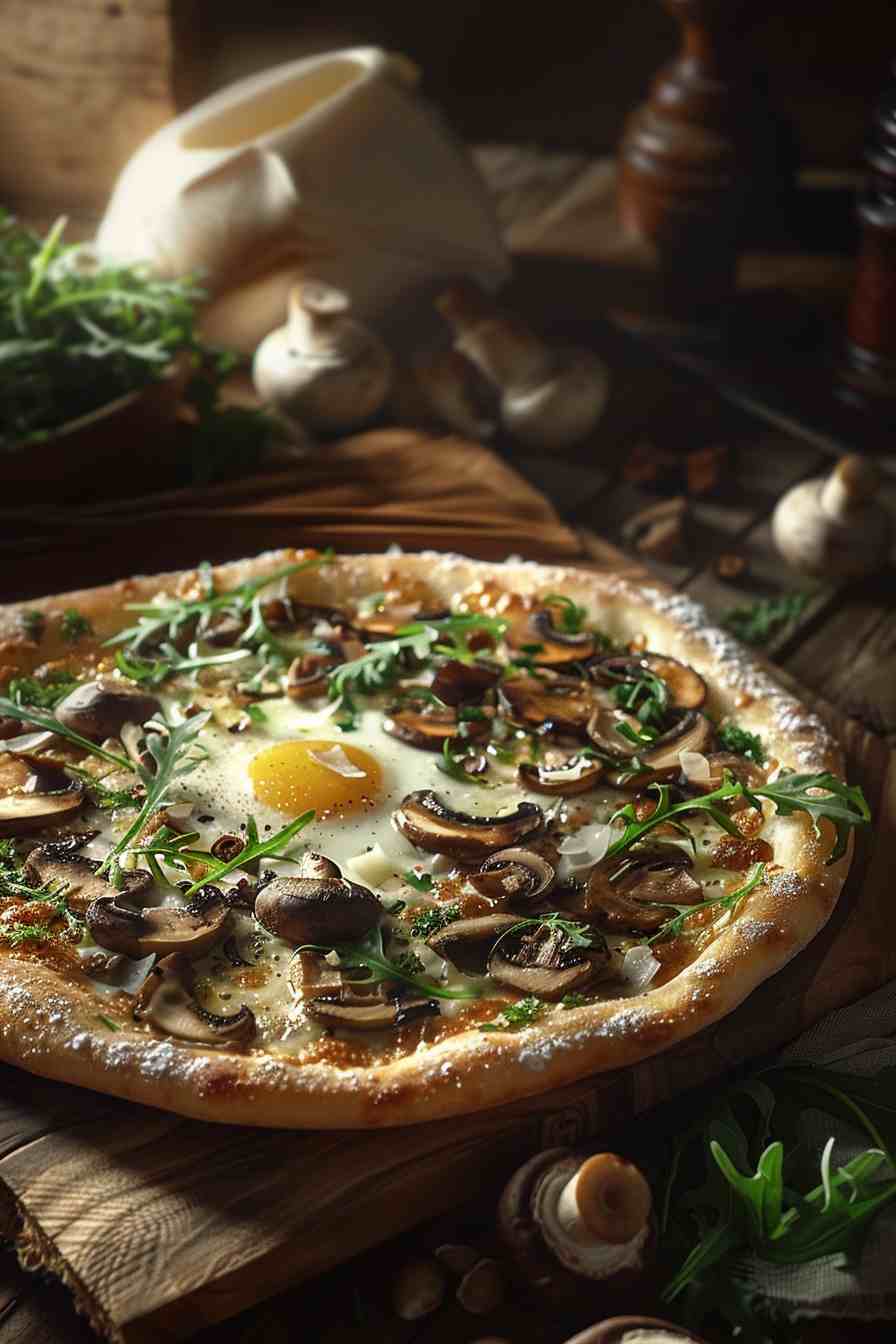 Mushroom and Egg Breakfast Pizza Mushroom and Egg Breakfast Pizza