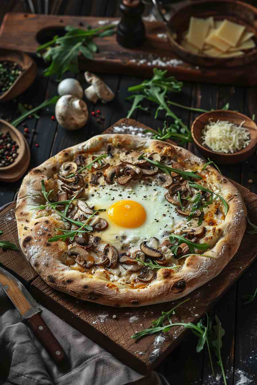 Mushroom and Egg Breakfast Pizza Mushroom and Egg Breakfast Pizza