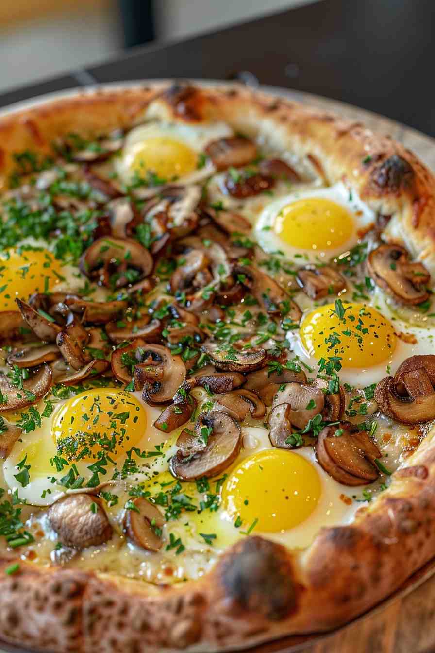 Mushroom and Egg Breakfast Pizza Mushroom and Egg Breakfast Pizza