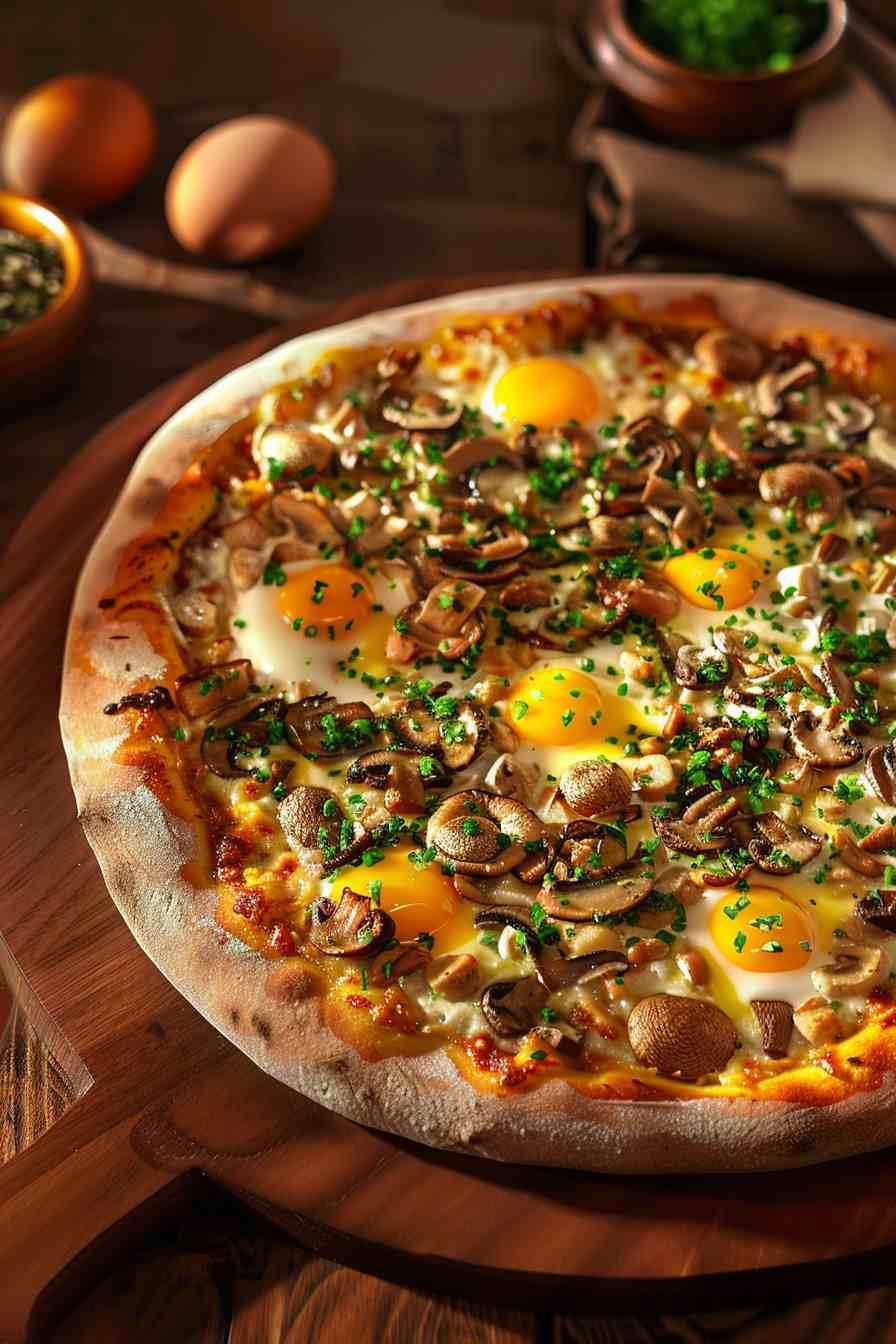 Mushroom and Egg Breakfast Pizza Mushroom and Egg Breakfast Pizza