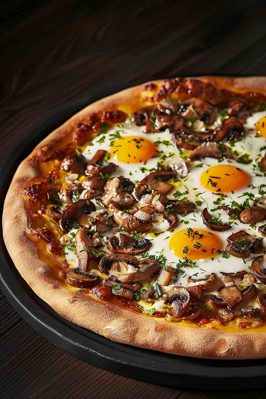 Mushroom and Egg Breakfast Pizza Mushroom and Egg Breakfast Pizza