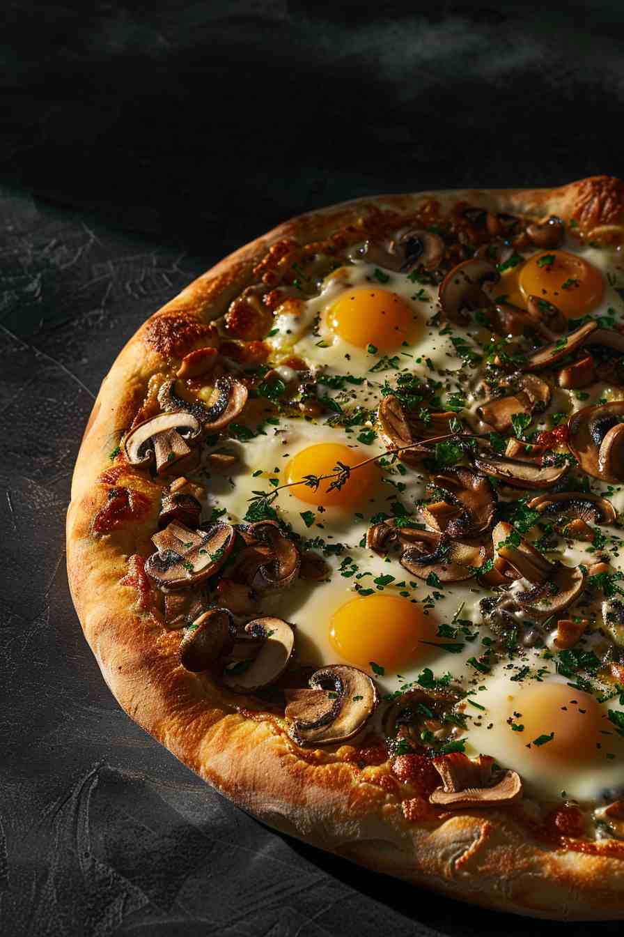 Mushroom and Egg Breakfast Pizza Mushroom and Egg Breakfast Pizza