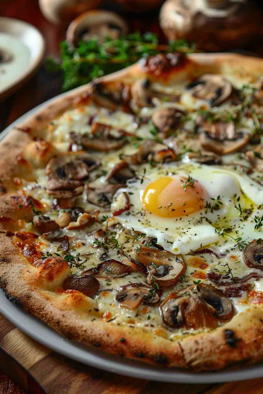 Mushroom and Egg Breakfast Pizza Mushroom and Egg Breakfast Pizza