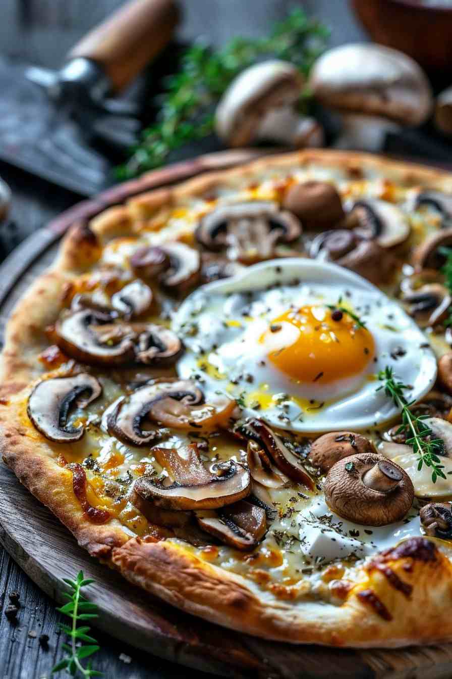 Mushroom and Egg Breakfast Pizza Mushroom and Egg Breakfast Pizza