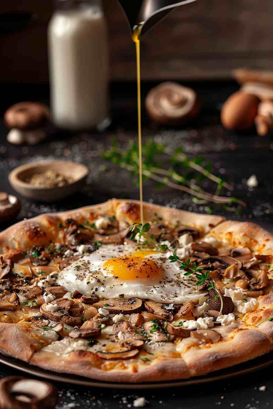 Mushroom and Egg Breakfast Pizza Mushroom and Egg Breakfast Pizza