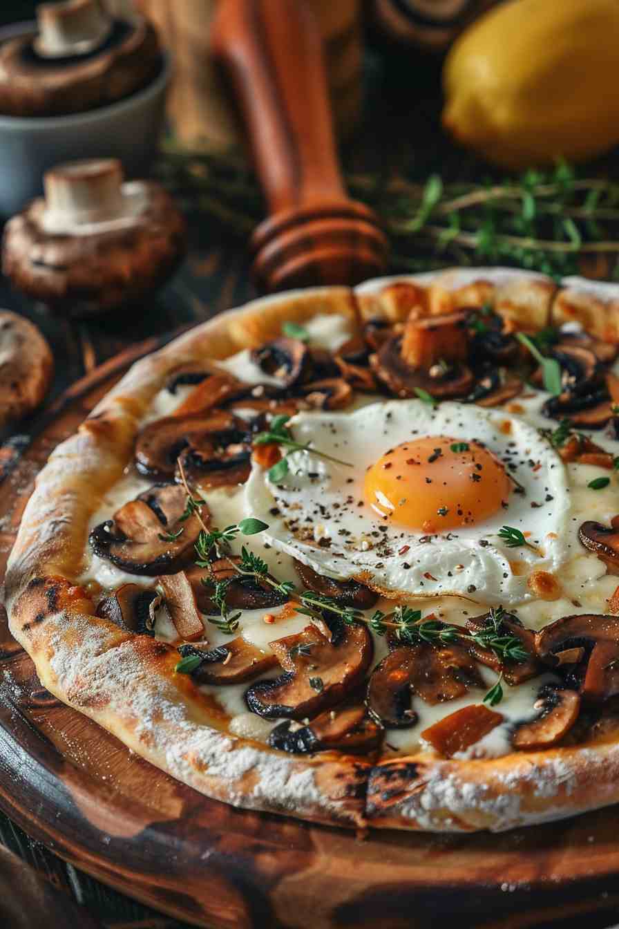 Mushroom and Egg Breakfast Pizza Mushroom and Egg Breakfast Pizza