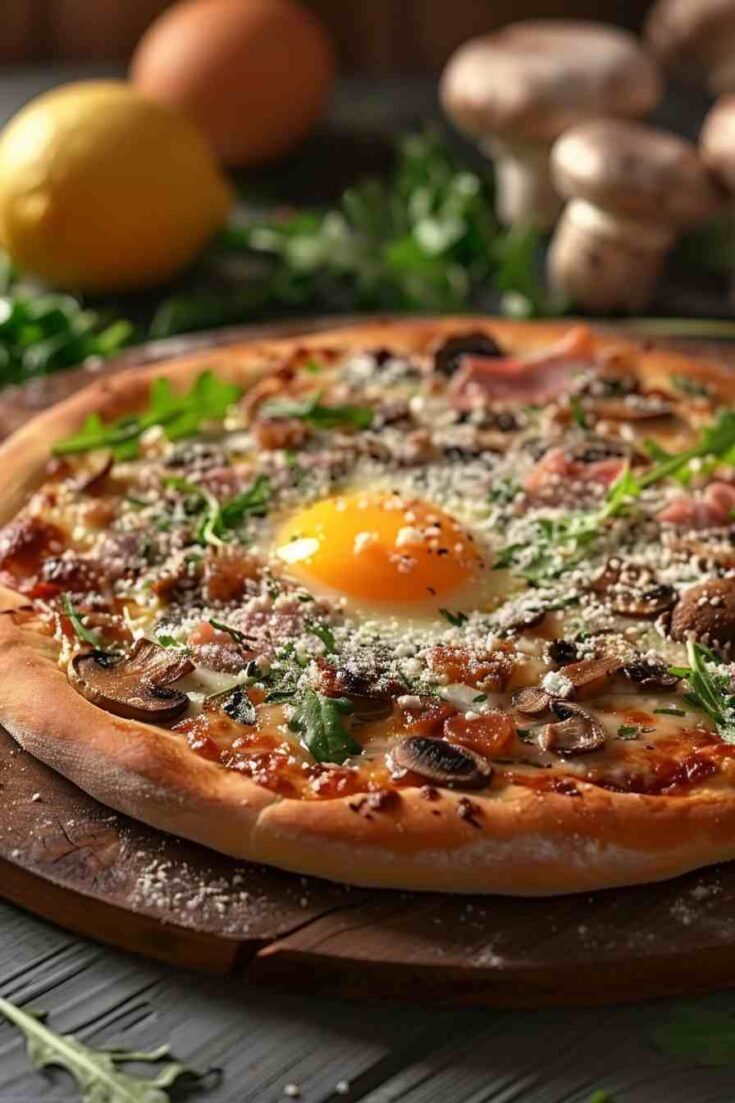 Mushroom and Egg Breakfast Pizza Mushroom and Egg Breakfast Pizza