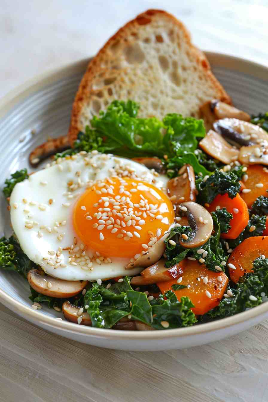 Mushroom and Kale Breakfast Stir-Fry Mushroom and Kale Breakfast Stir-Fry