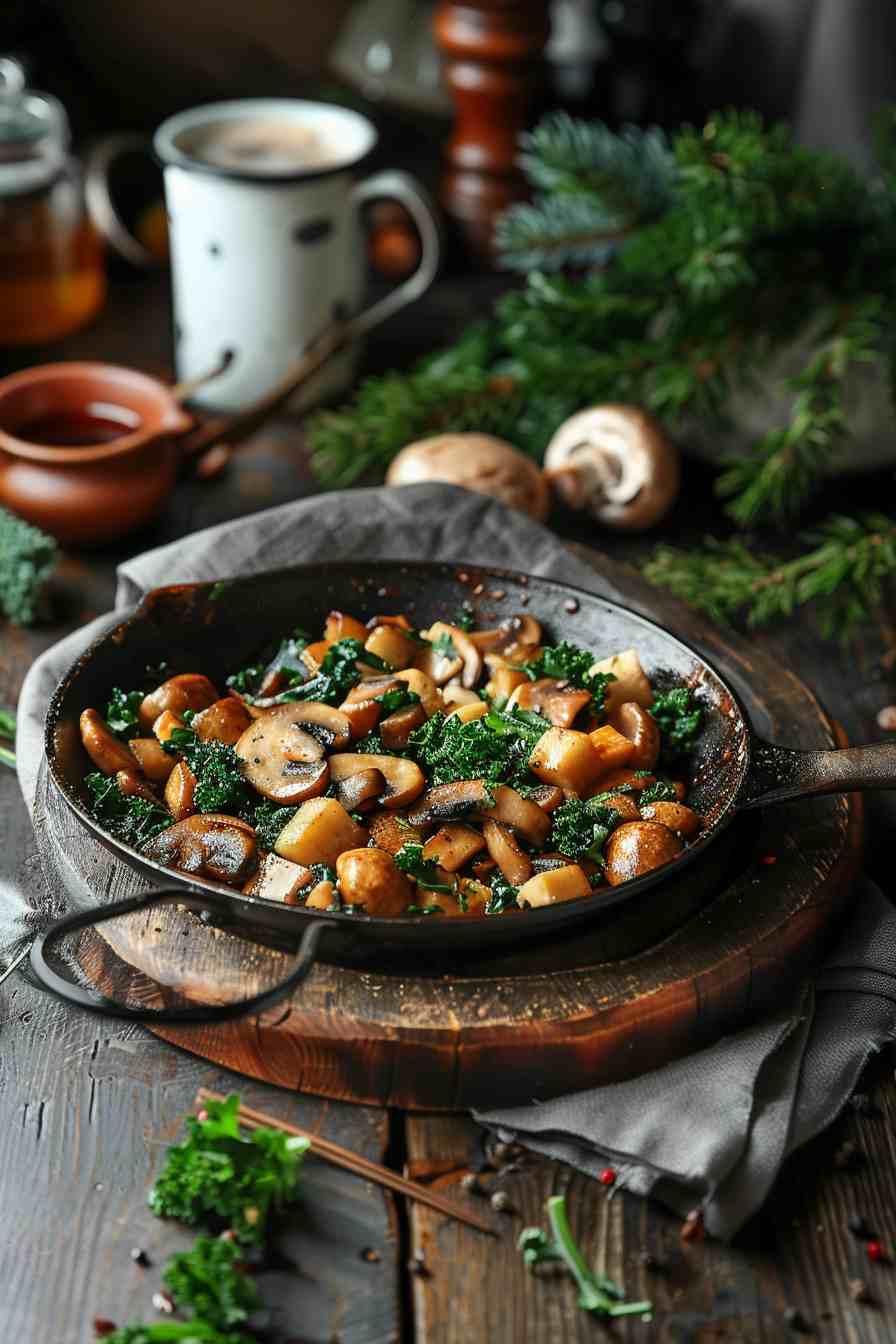 Mushroom and Kale Breakfast Stir-Fry Mushroom and Kale Breakfast Stir-Fry