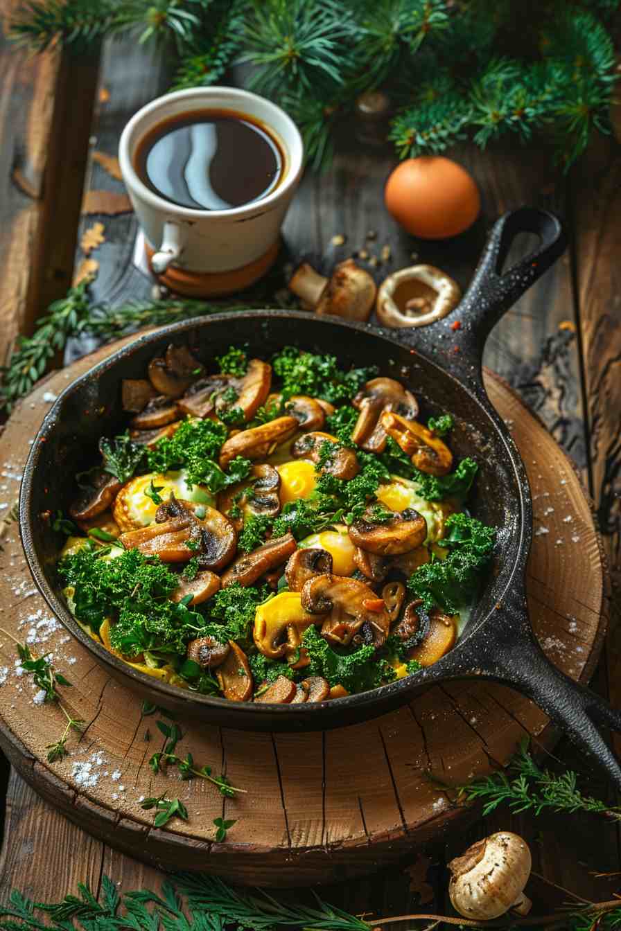Mushroom and Kale Breakfast Stir-Fry Mushroom and Kale Breakfast Stir-Fry