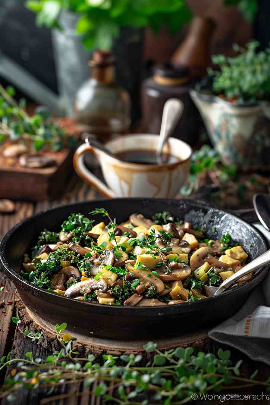 Mushroom and Kale Breakfast Stir-Fry Mushroom and Kale Breakfast Stir-Fry