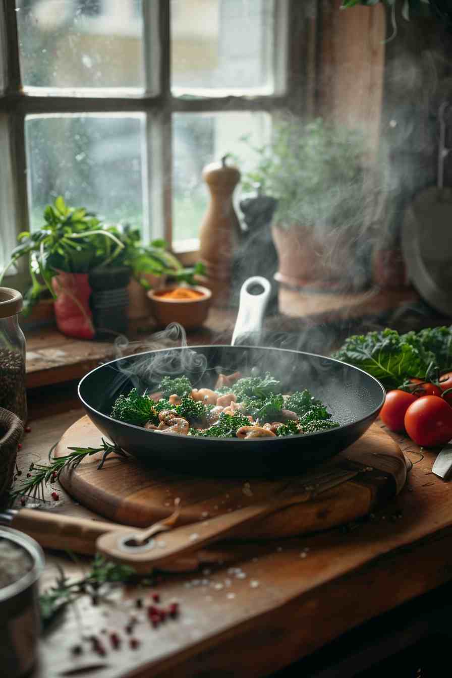 Mushroom and Kale Breakfast Stir-Fry Mushroom and Kale Breakfast Stir-Fry