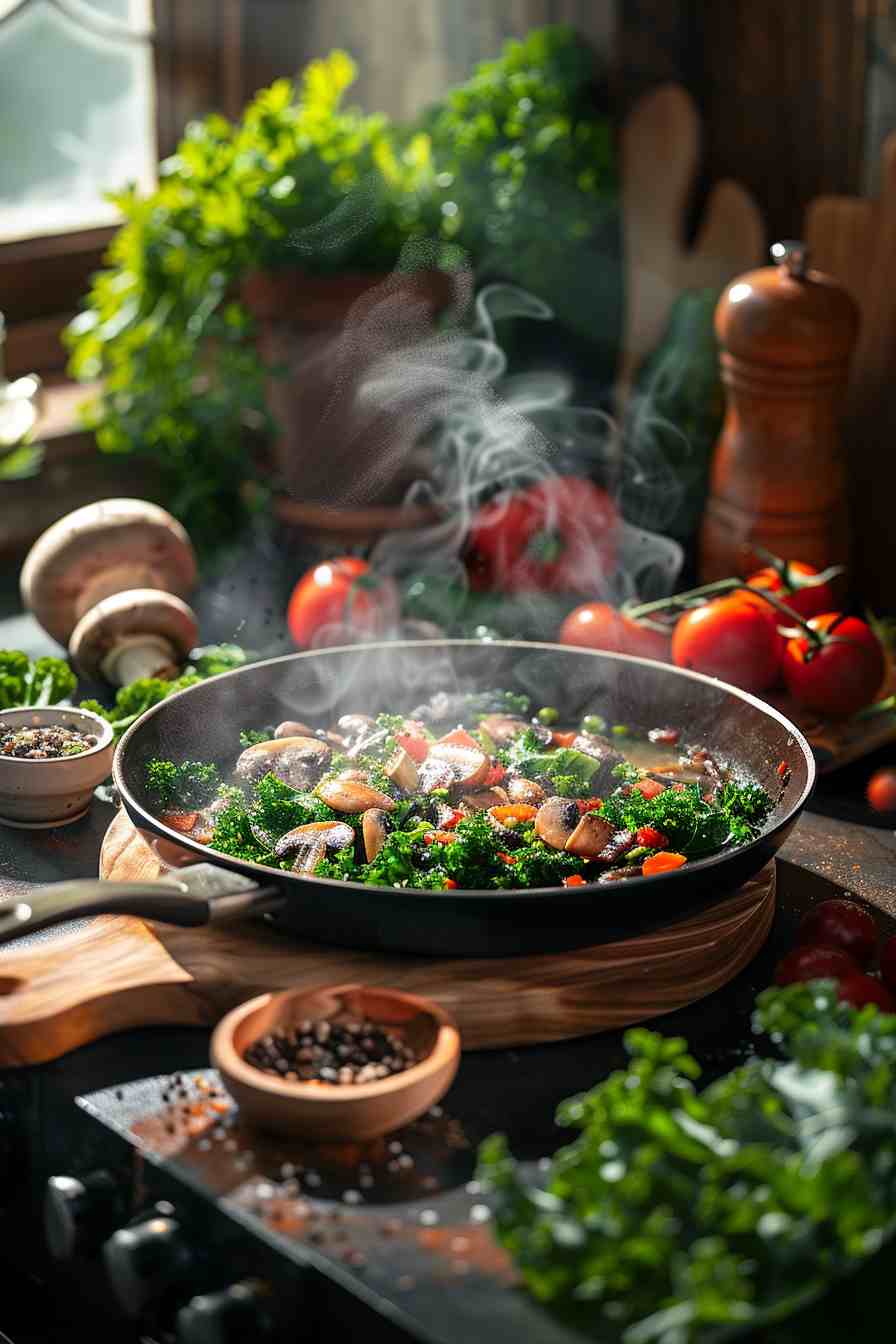 Mushroom and Kale Breakfast Stir-Fry Mushroom and Kale Breakfast Stir-Fry
