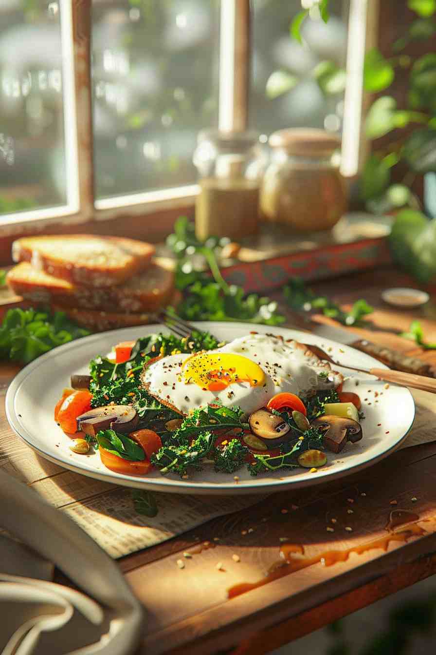 Mushroom and Kale Breakfast Stir-Fry Mushroom and Kale Breakfast Stir-Fry