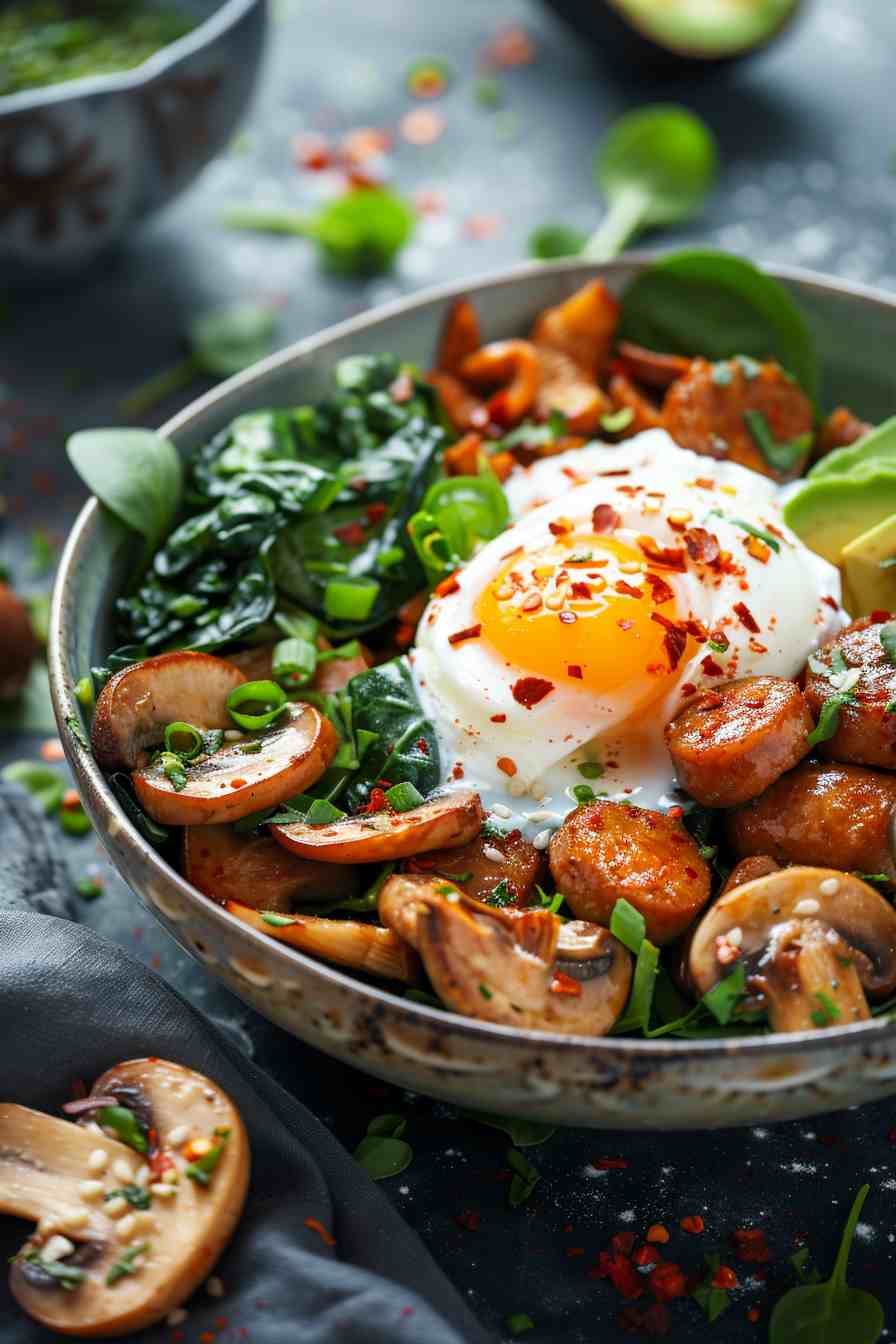 Mushroom and Sausage Breakfast Bowl Mushroom and Sausage Breakfast Bowl