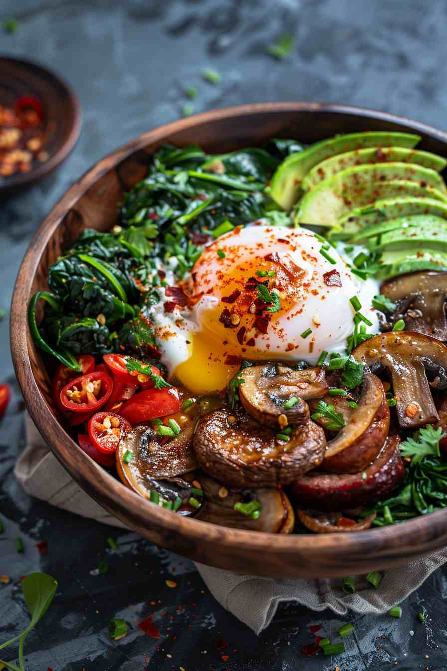 Mushroom and Sausage Breakfast Bowl Mushroom and Sausage Breakfast Bowl