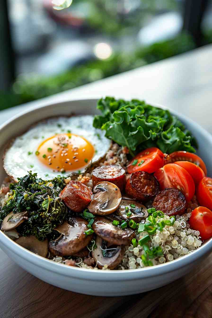 Mushroom and Sausage Breakfast Bowl Mushroom and Sausage Breakfast Bowl