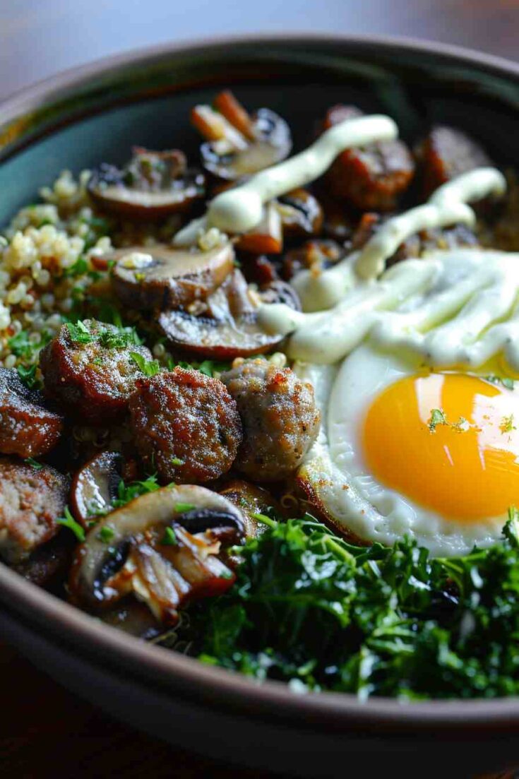 Mushroom and Sausage Breakfast Bowl Mushroom and Sausage Breakfast Bowl