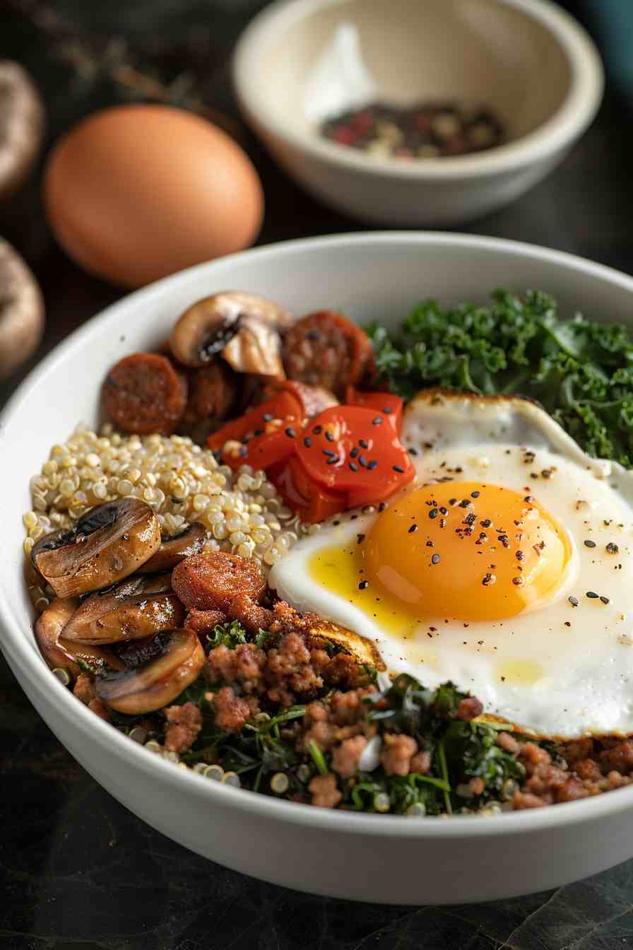 Mushroom and Sausage Breakfast Bowl Mushroom and Sausage Breakfast Bowl