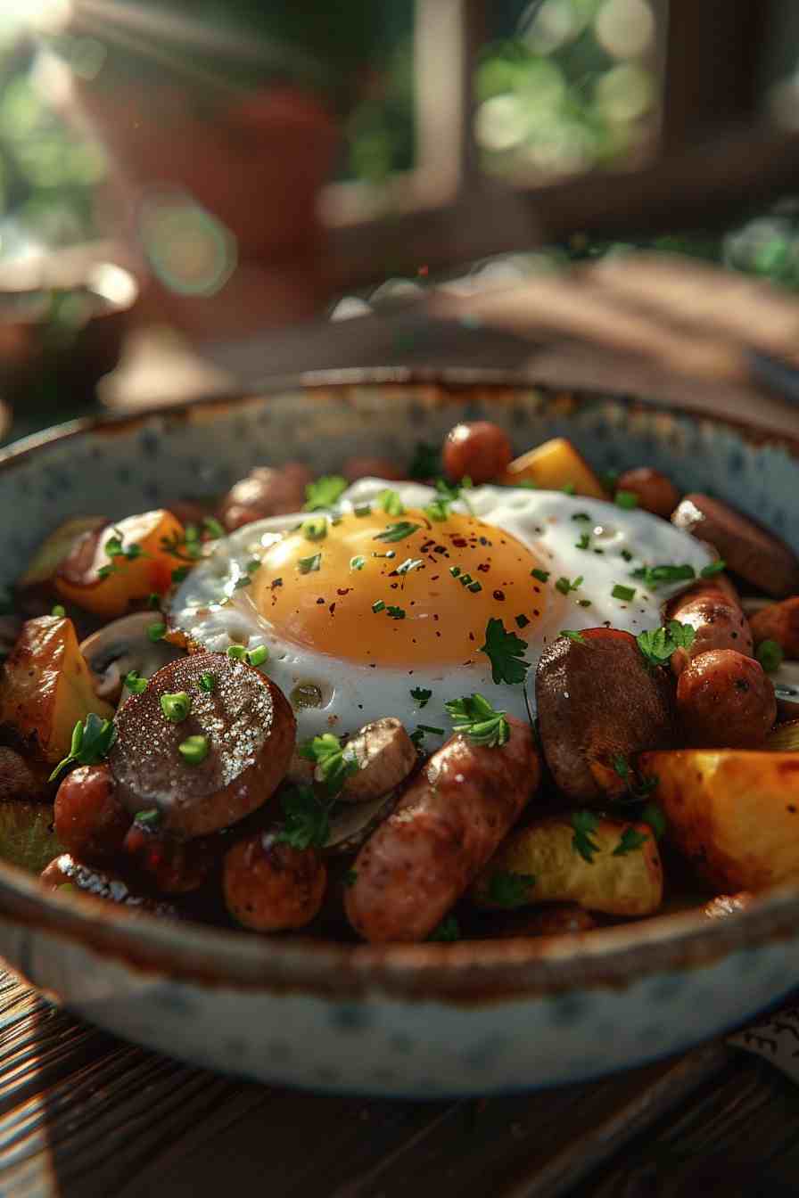 Mushroom and Sausage Breakfast Bowl Mushroom and Sausage Breakfast Bowl
