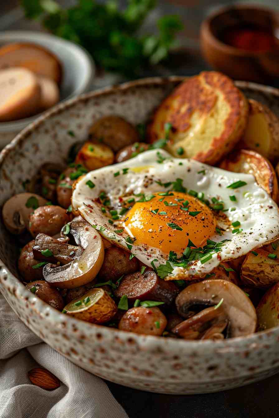 Mushroom and Sausage Breakfast Bowl Mushroom and Sausage Breakfast Bowl
