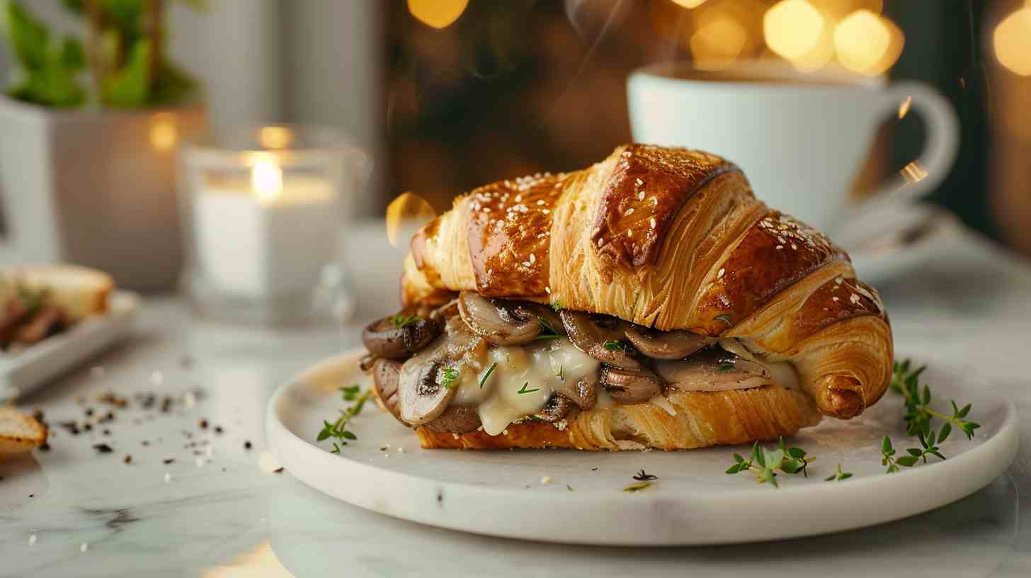 Mushroom and Swiss Croissant Sandwich Mushroom and Swiss Croissant Sandwich
