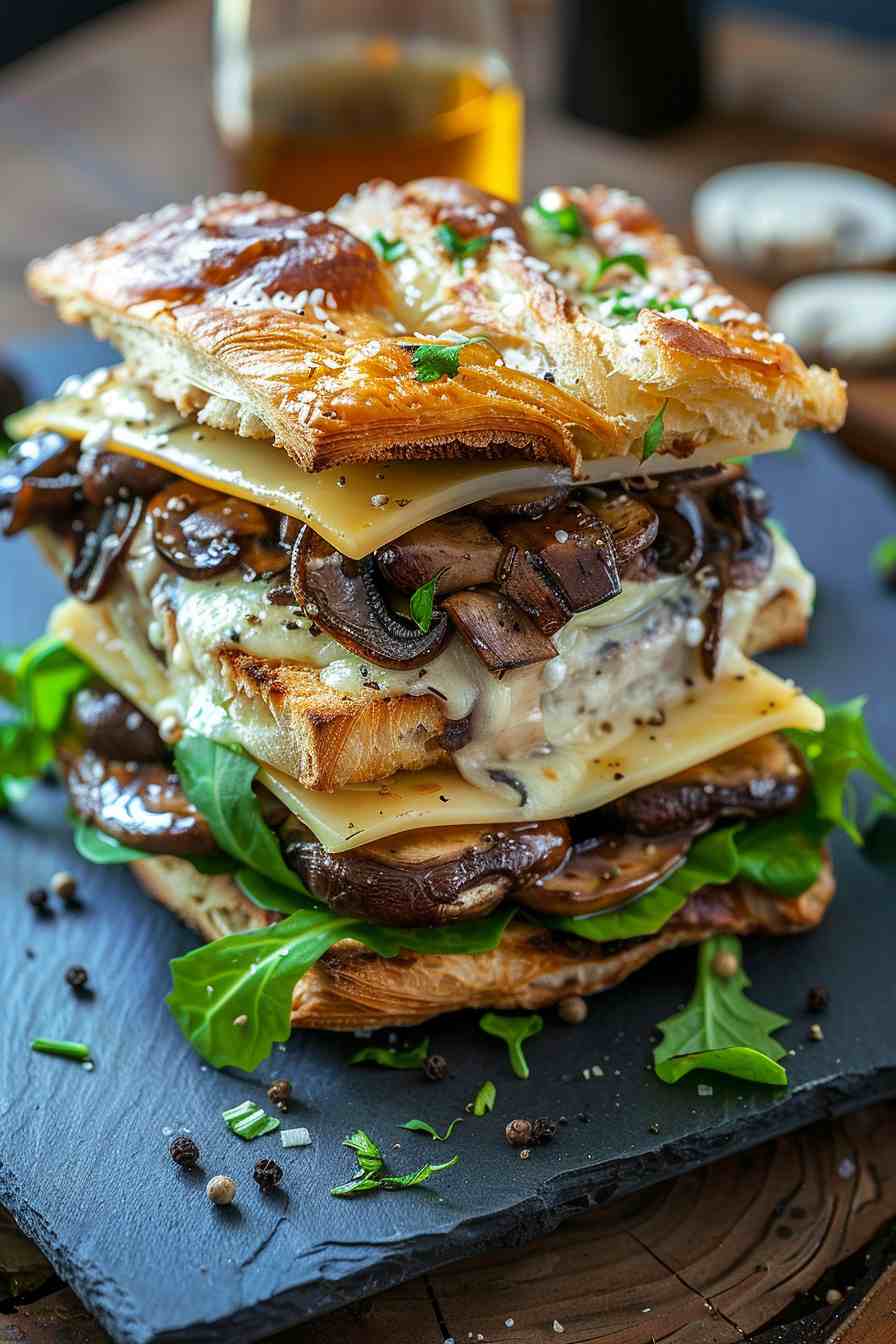 Mushroom and Swiss Croissant Sandwich Mushroom and Swiss Croissant Sandwich
