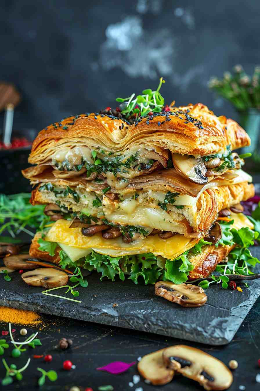 Mushroom and Swiss Croissant Sandwich Mushroom and Swiss Croissant Sandwich