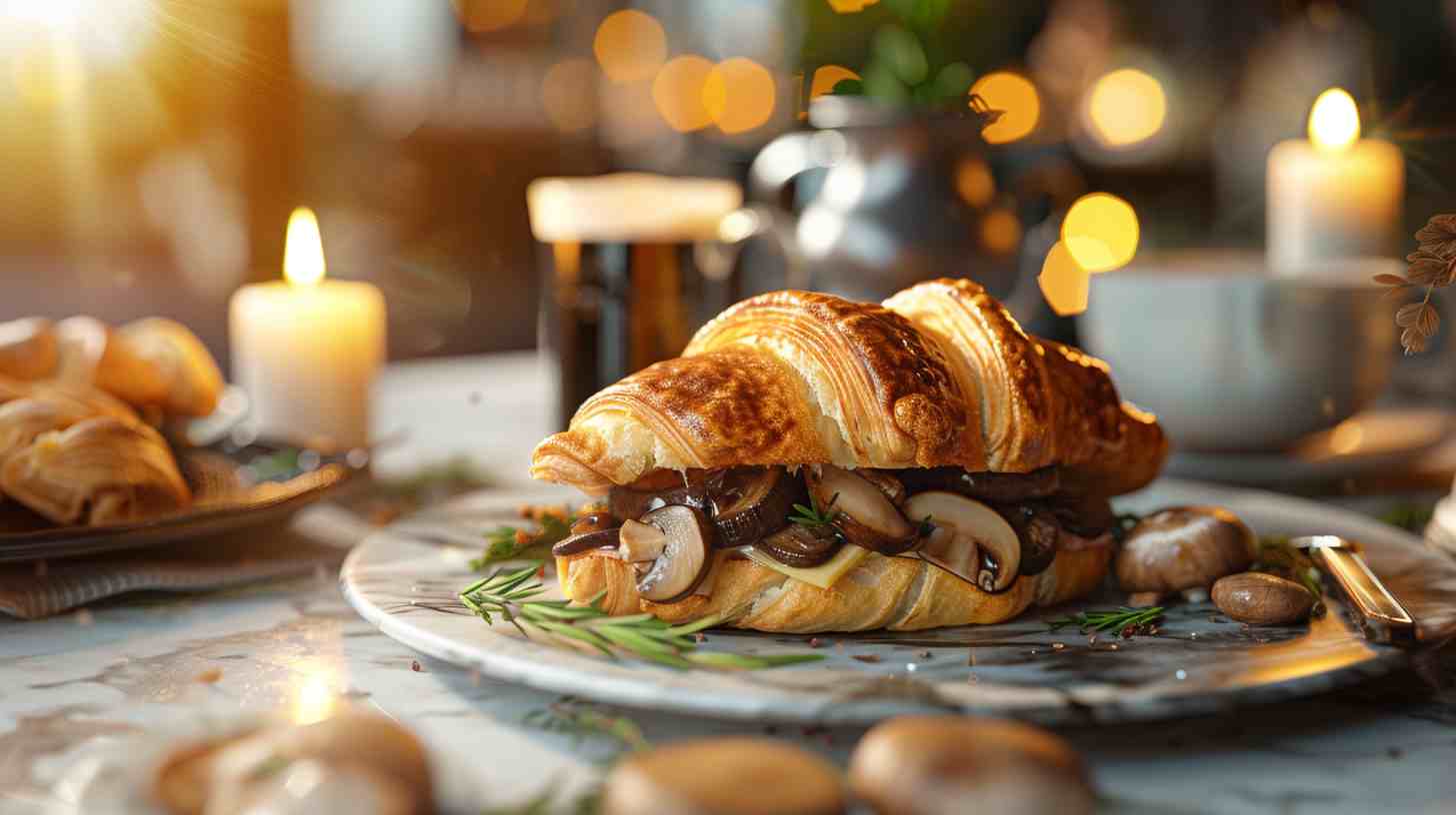 Mushroom and Swiss Croissant Sandwich Mushroom and Swiss Croissant Sandwich