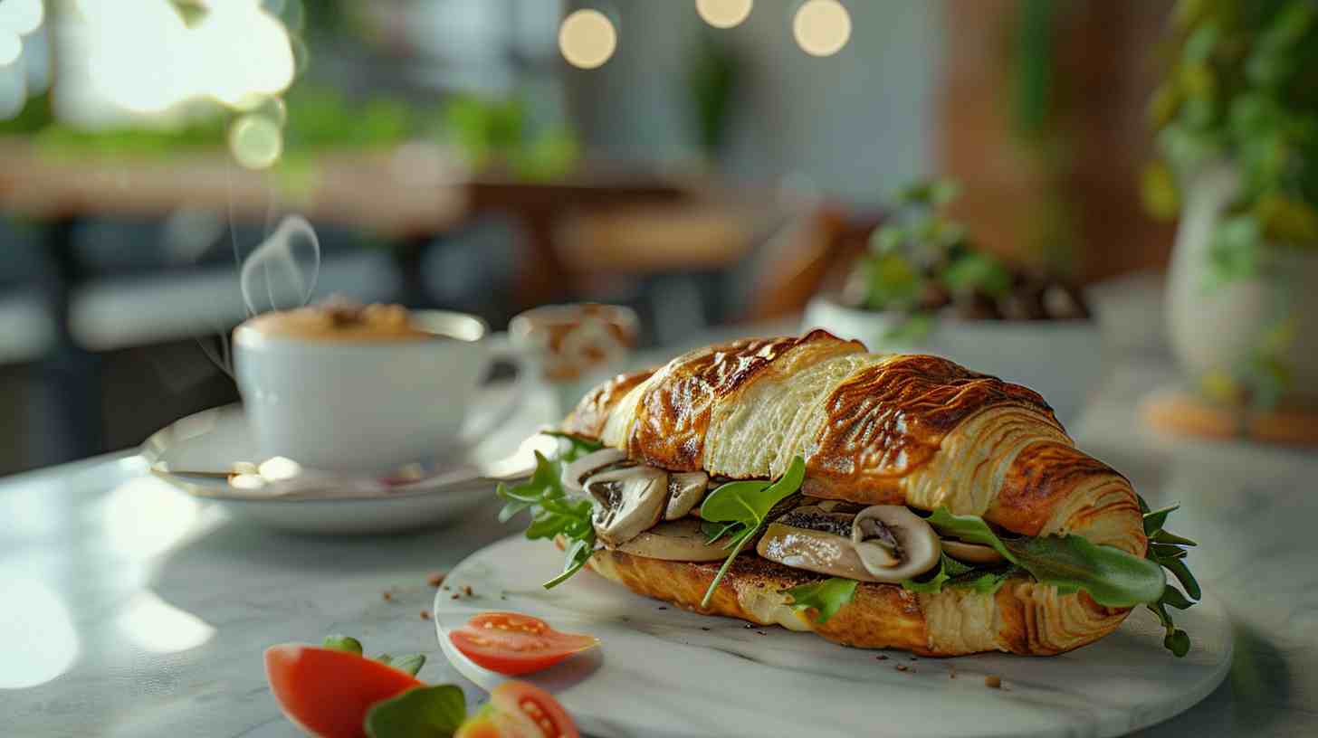 Mushroom and Swiss Croissant Sandwich Mushroom and Swiss Croissant Sandwich