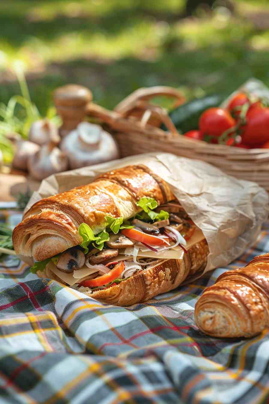 Mushroom and Swiss Croissant Sandwich Mushroom and Swiss Croissant Sandwich