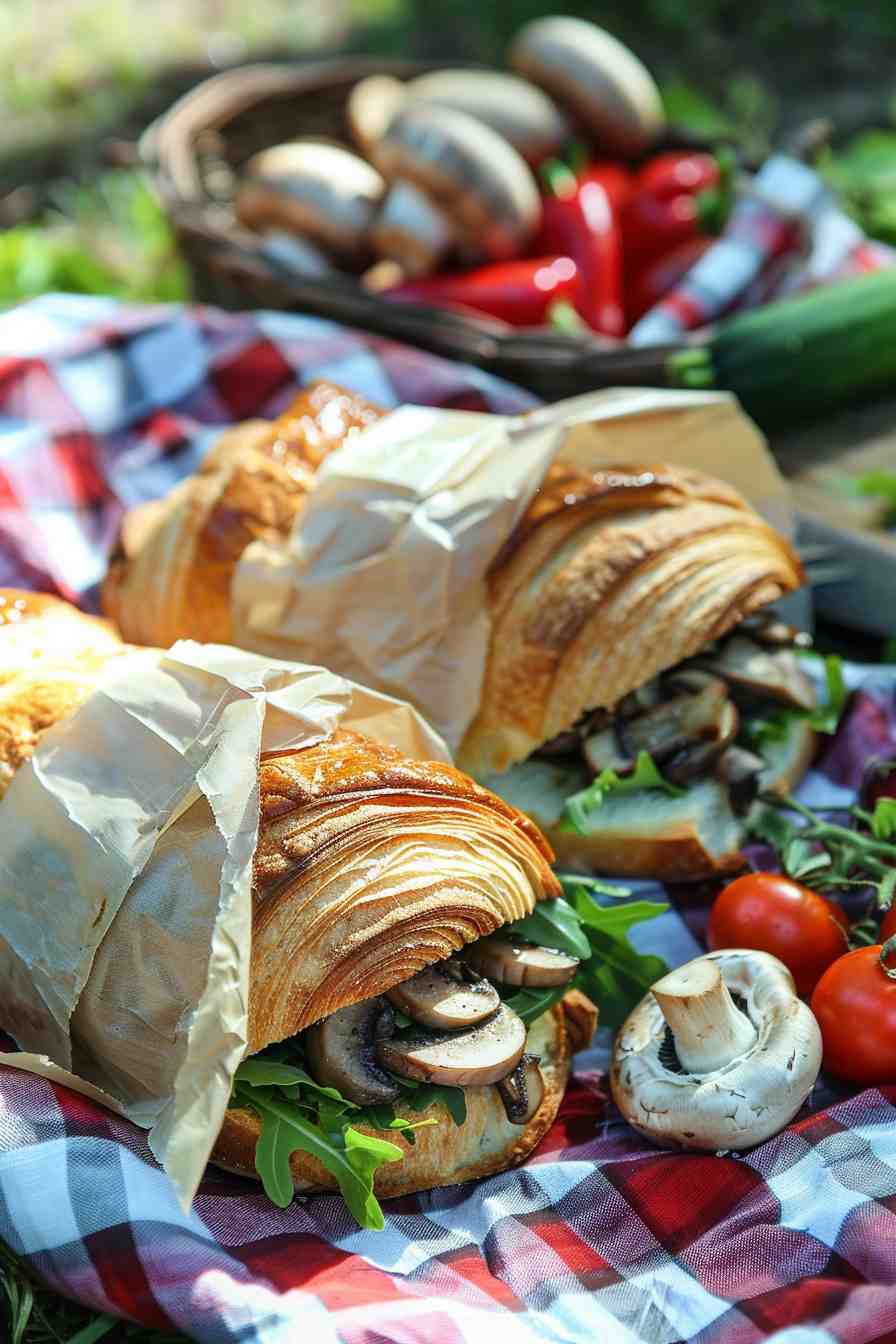 Mushroom and Swiss Croissant Sandwich Mushroom and Swiss Croissant Sandwich