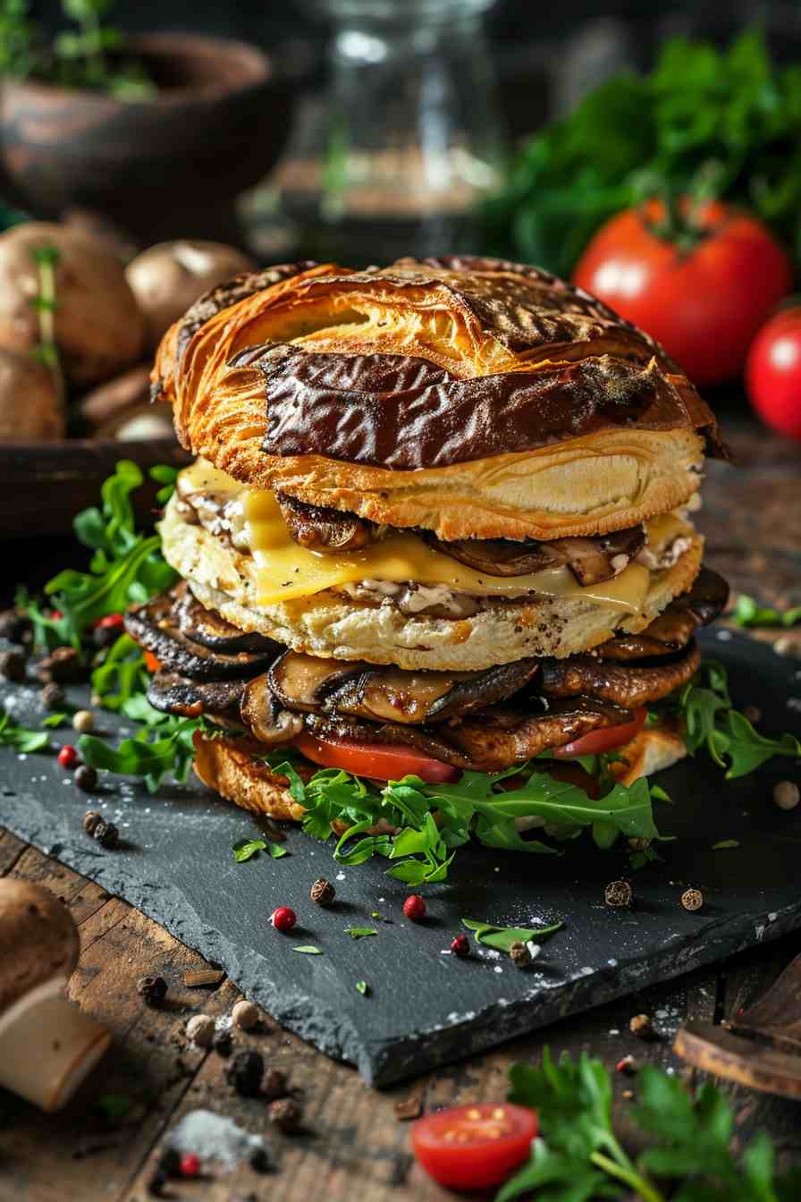 Mushroom and Swiss Croissant Sandwich Mushroom and Swiss Croissant Sandwich