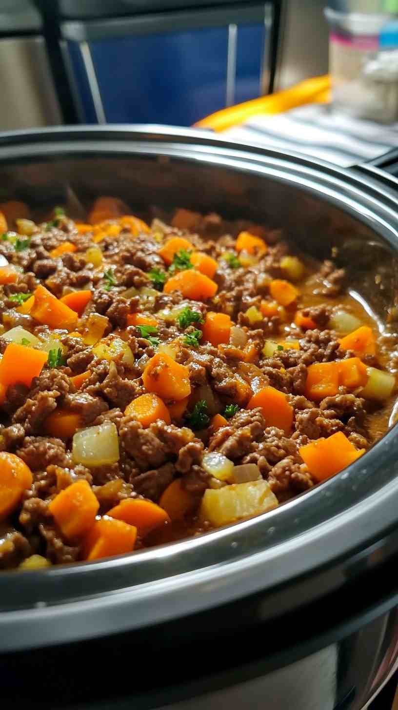 One-Pot Slow Cooker Beef and Carrot Casserole