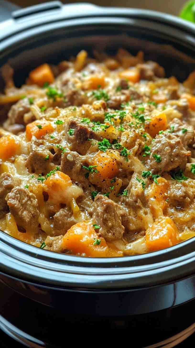 One-Pot Slow Cooker Beef and Carrot Casserole