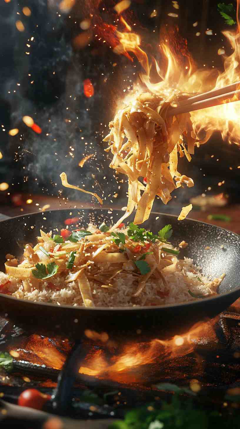 Pad Thai in a Crispy Rice Nest Street Food Pad Thai in a Crispy Rice Nest Street Food
