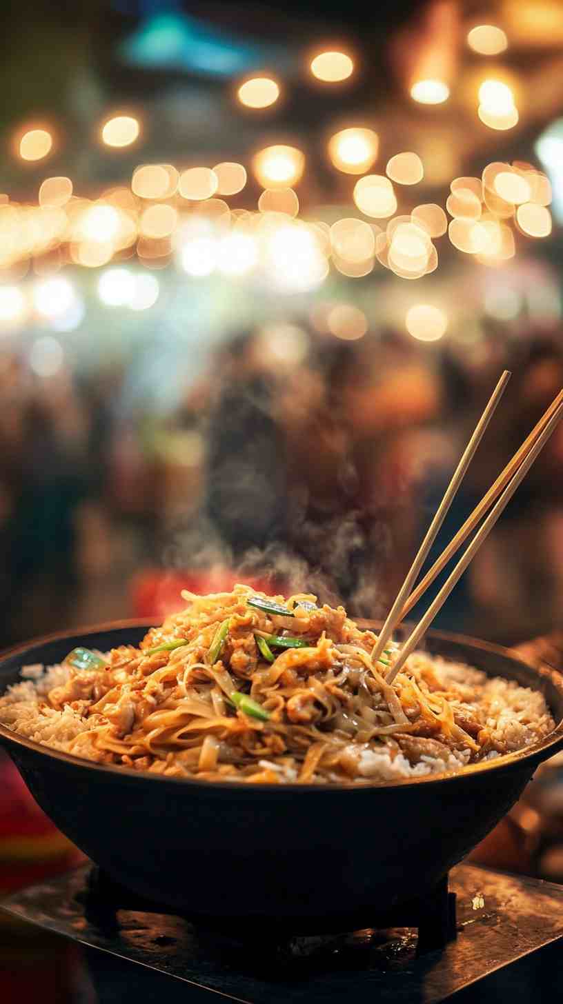 Pad Thai in a Crispy Rice Nest Street Food Pad Thai in a Crispy Rice Nest Street Food