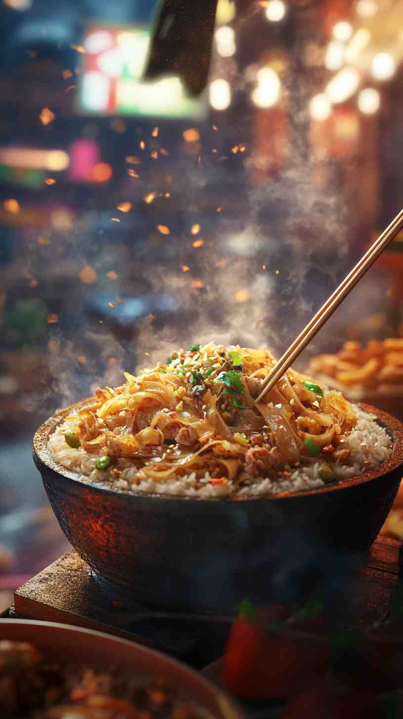 Pad Thai in a Crispy Rice Nest Street Food Pad Thai in a Crispy Rice Nest Street Food